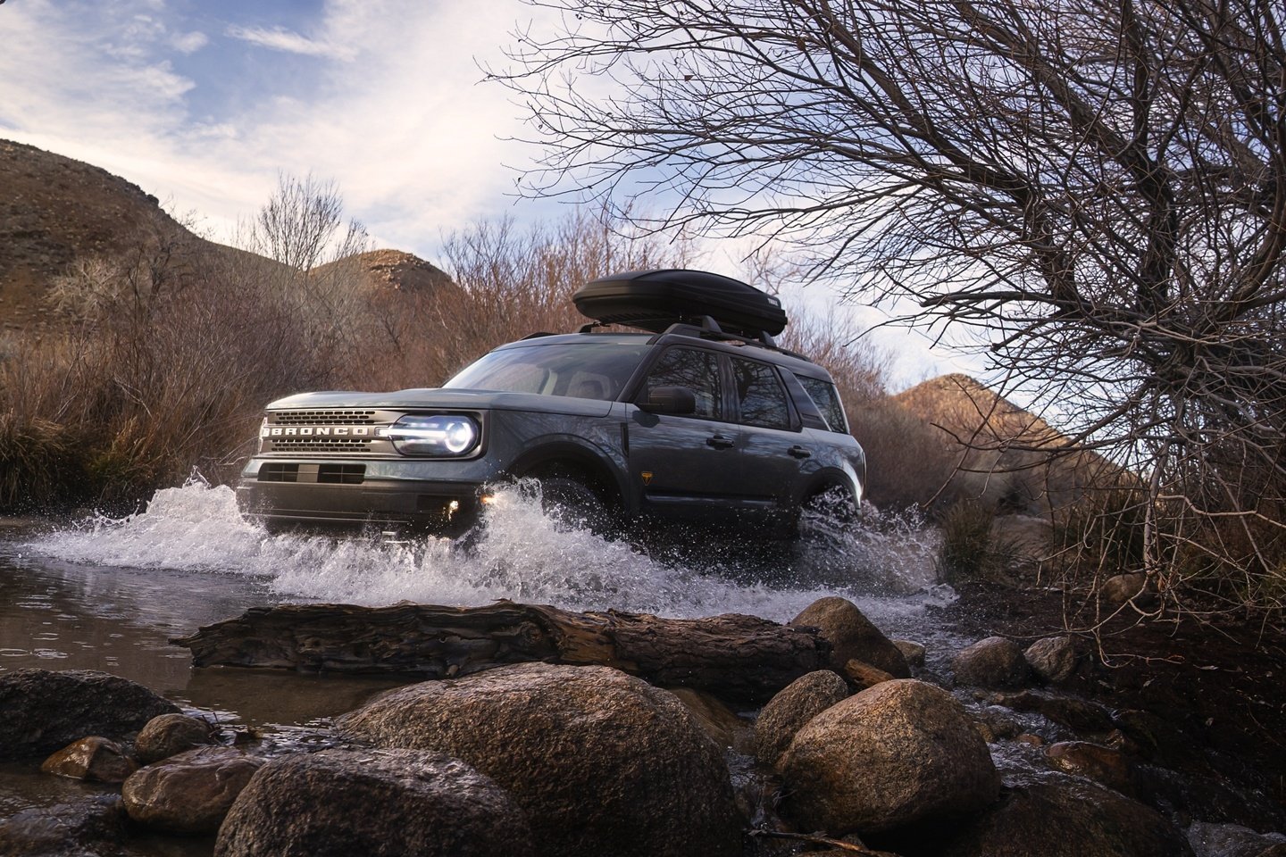 Bronco 4x4 into the river