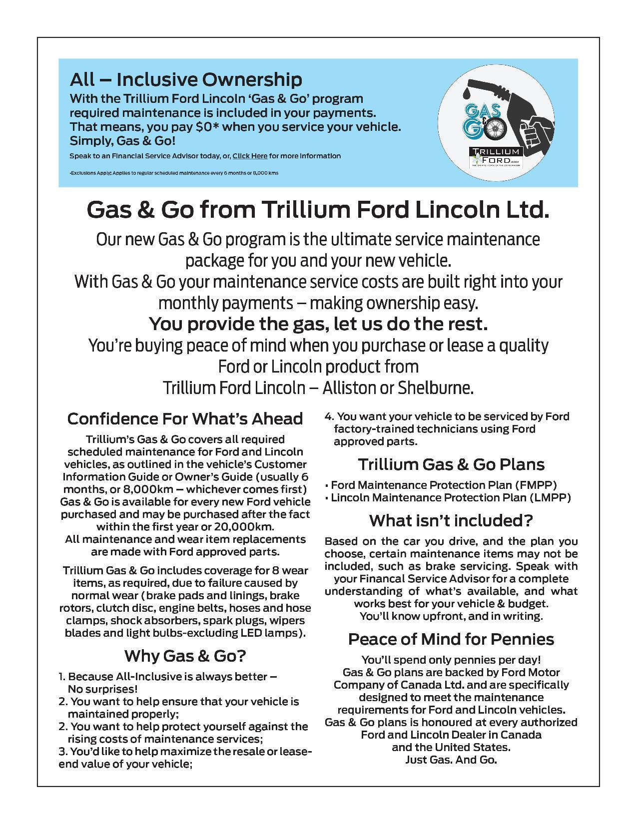 Trillium Ford Gas & Go program details